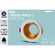 RENDEKORATİF YUVARLAK BEYAZ-GOLD KASA